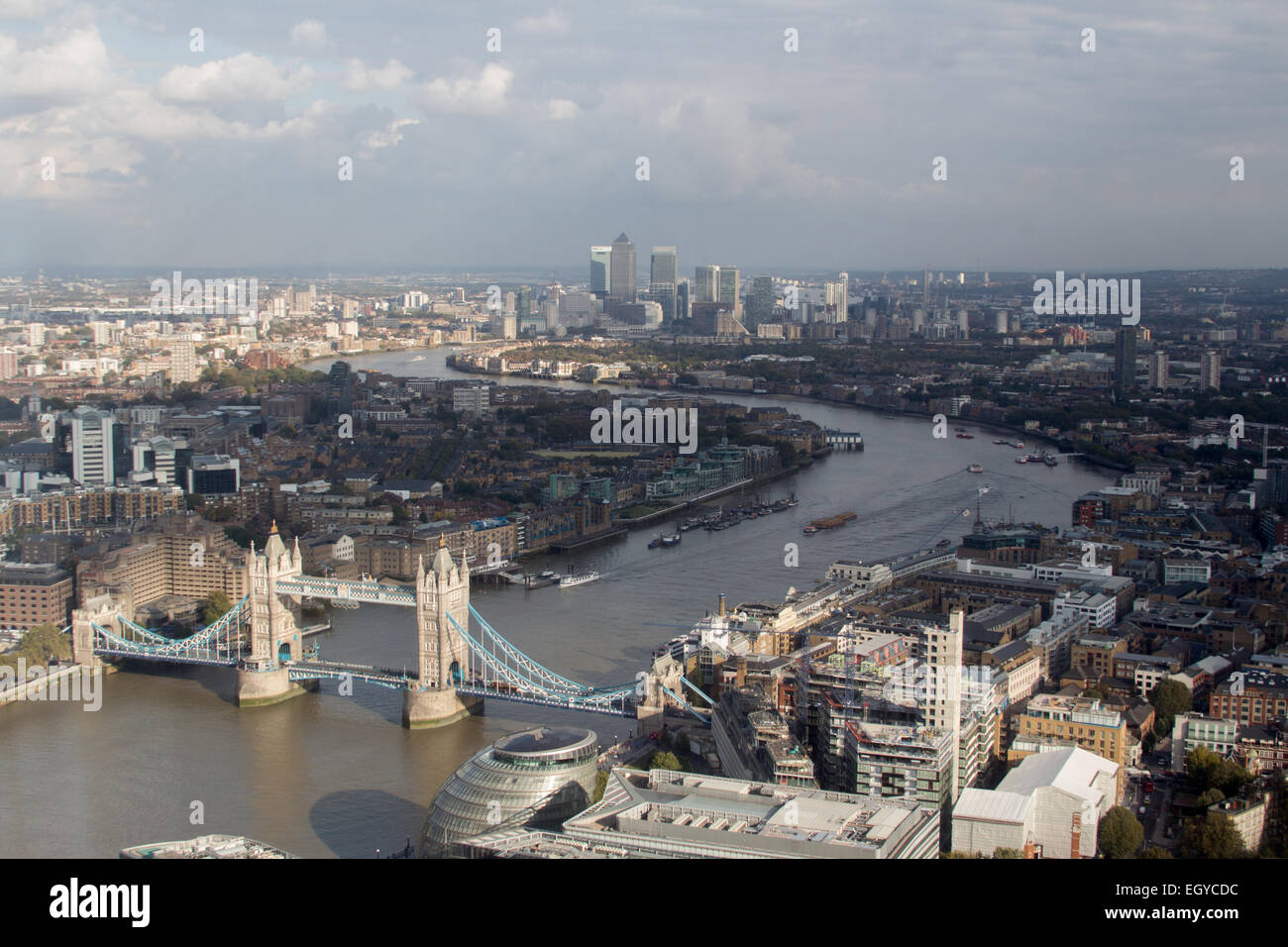 Viste dal Shard a London Bridge, Londra UK skyline Foto Stock