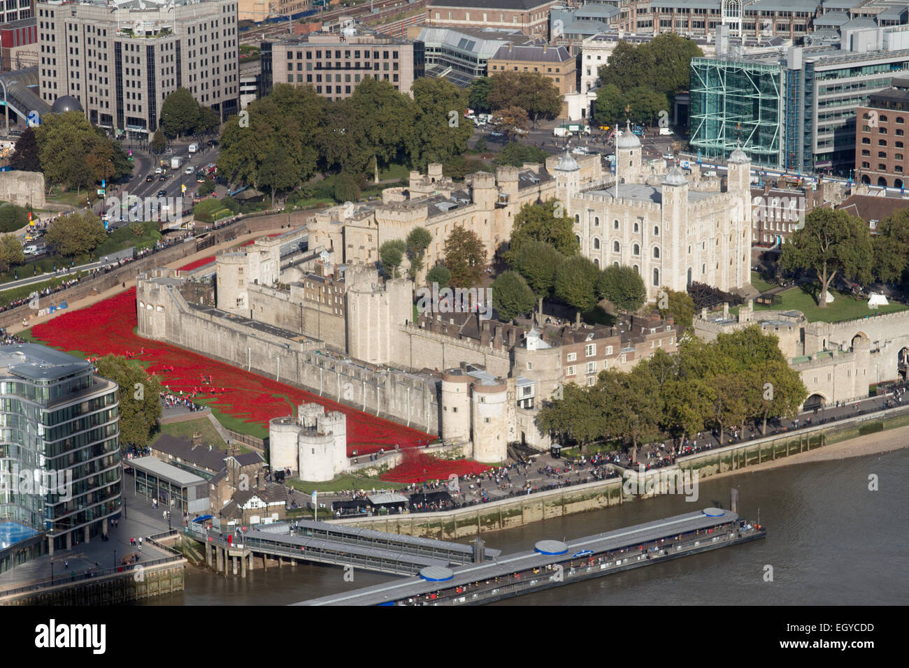 Viste dal Shard a London Bridge, Londra UK skyline Foto Stock