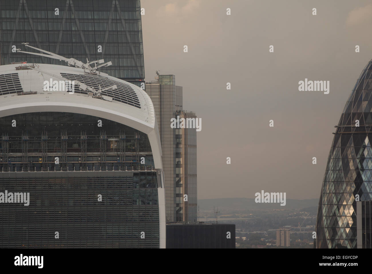 Viste dal Shard a London Bridge, Londra UK skyline Foto Stock