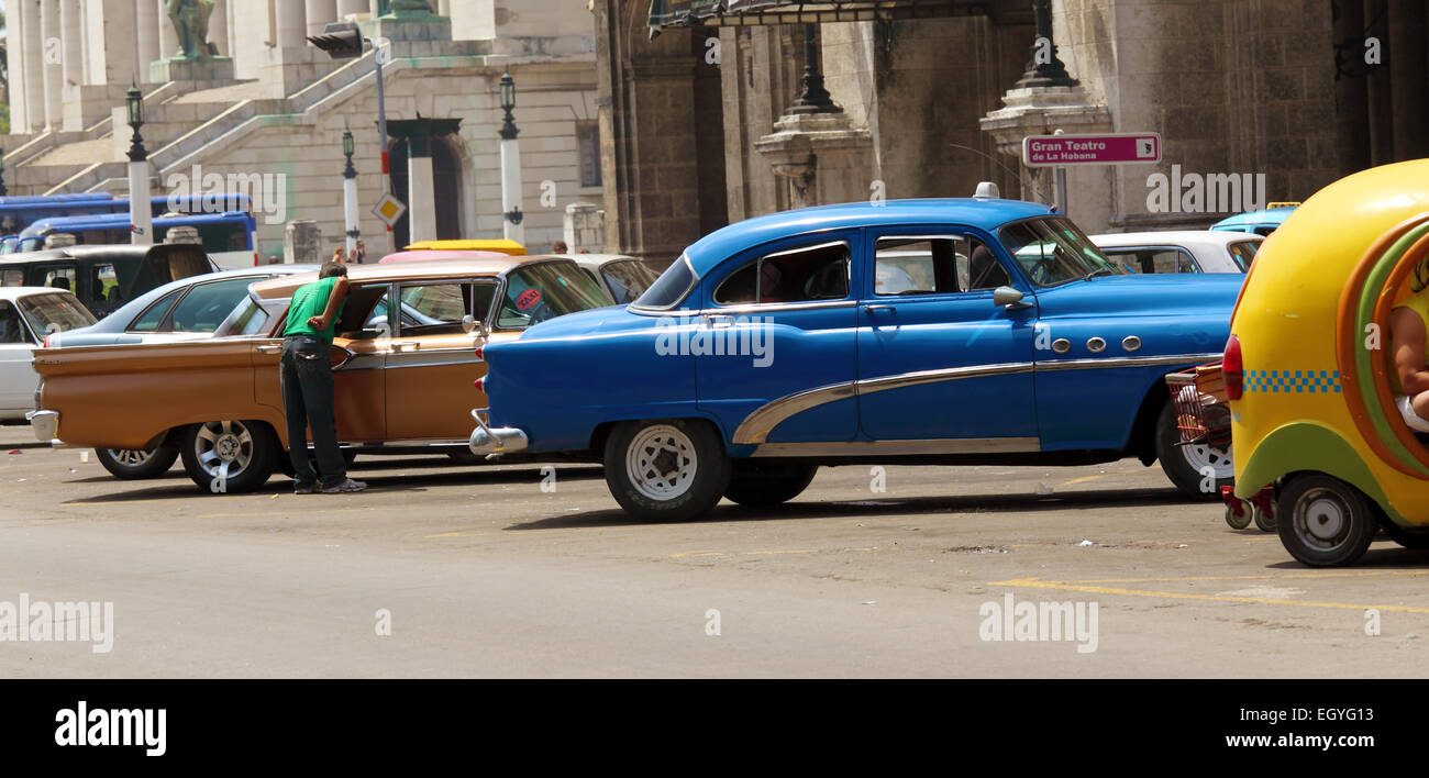 Vintage Auto Taxi Auto, Havana Foto Stock