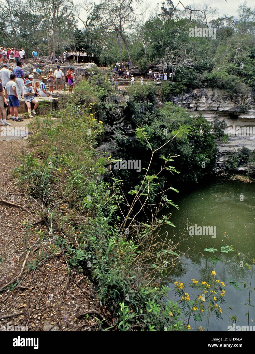 Messico - Il pozzo sacro a Chichen Itza Foto Stock