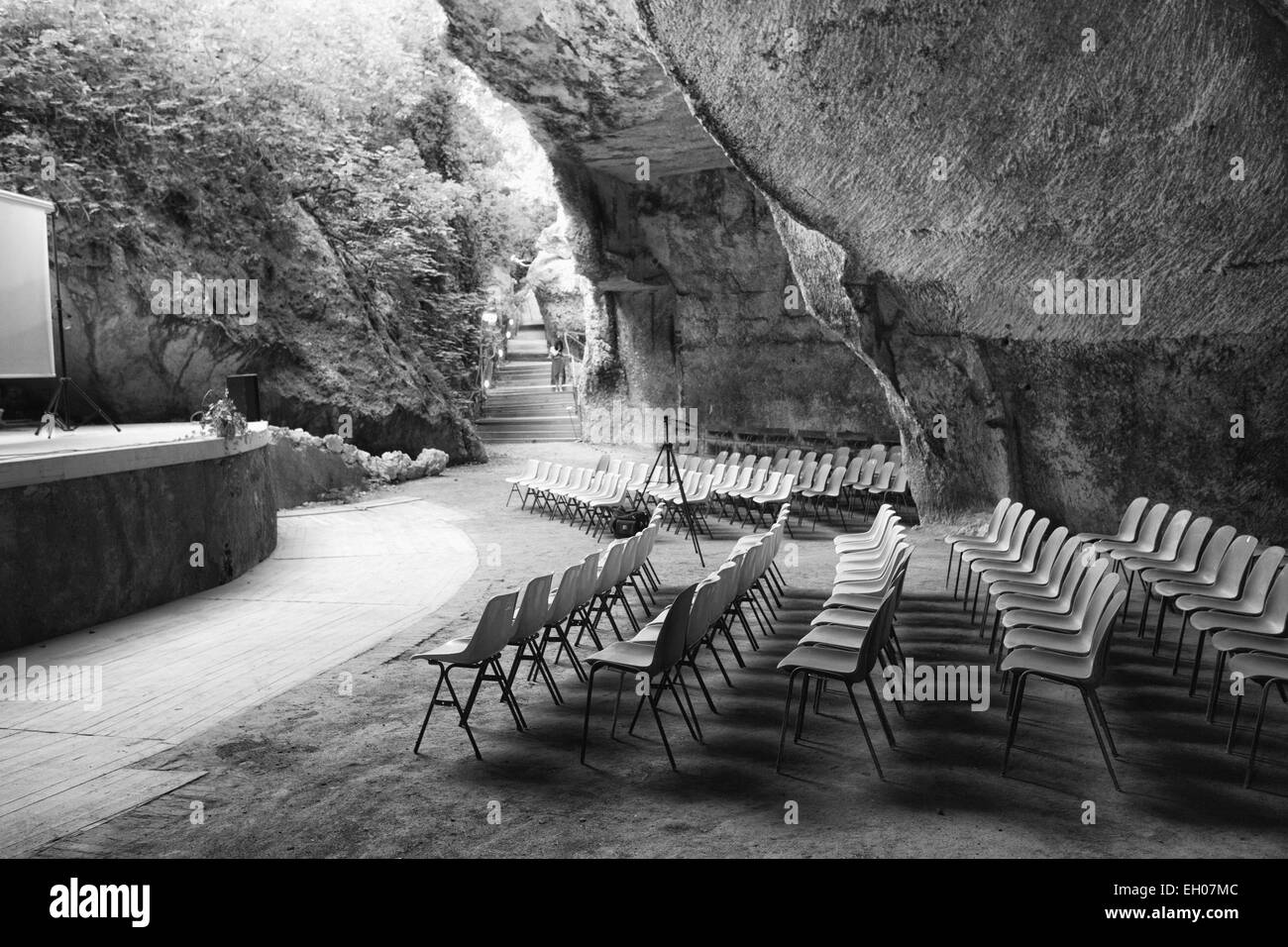 Latomia Cappuccini, antiche cave di greca di Siracusa, Sicilia Foto Stock