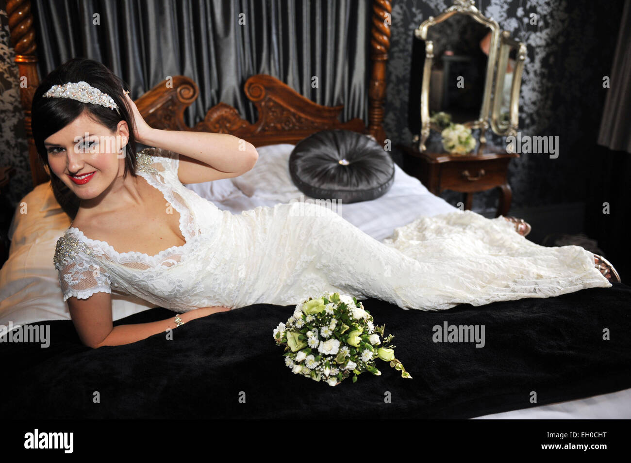 Sposa pronta per il suo grande giorno. Modello rilasciato Foto Stock