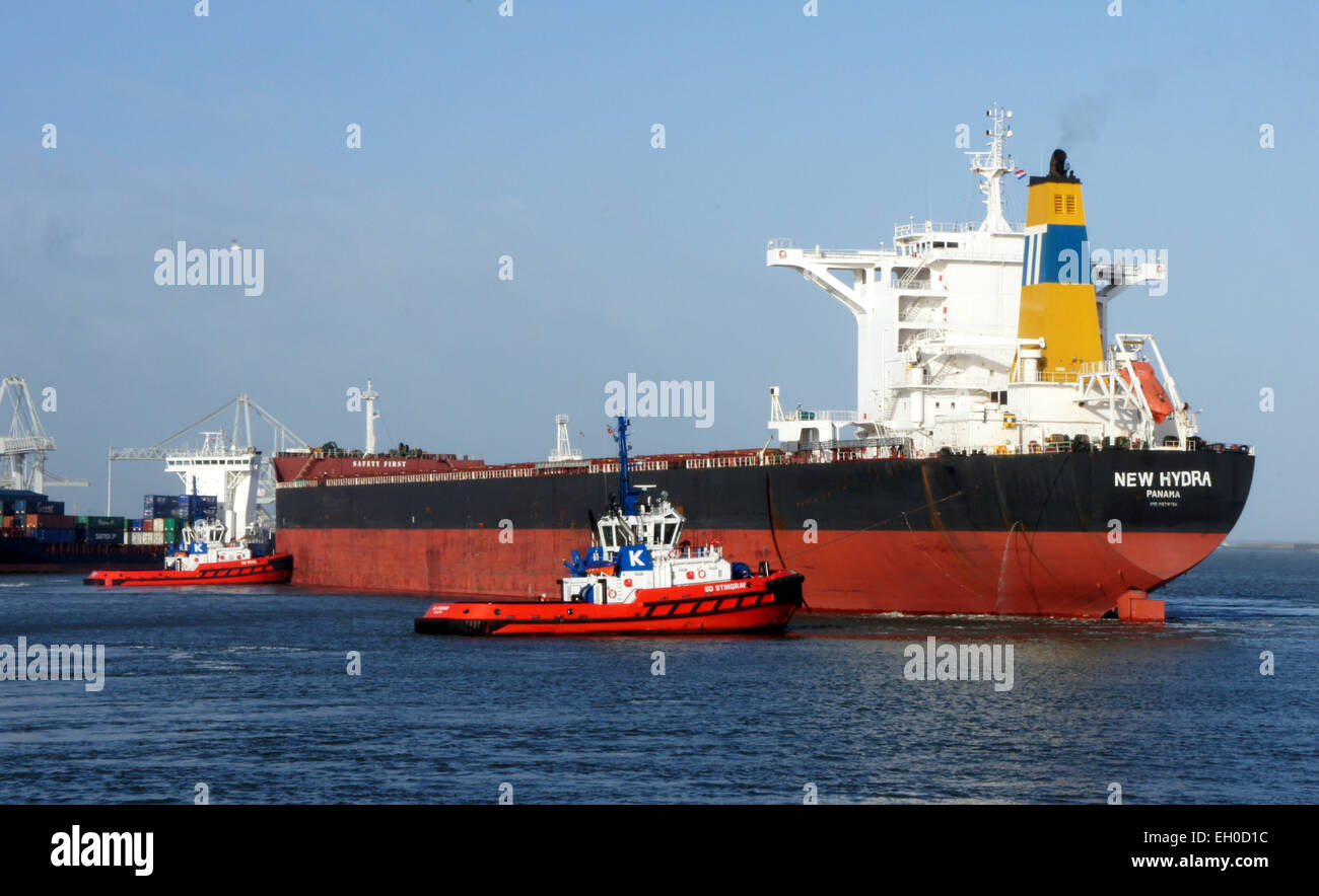 La New Hydra, una nave con numero IMO (9579781), è ormeggiata al Mississippi nel porto di Rotterdam. La nave è impegnata in attività di navigazione industriale in questo grande porto europeo. Foto Stock