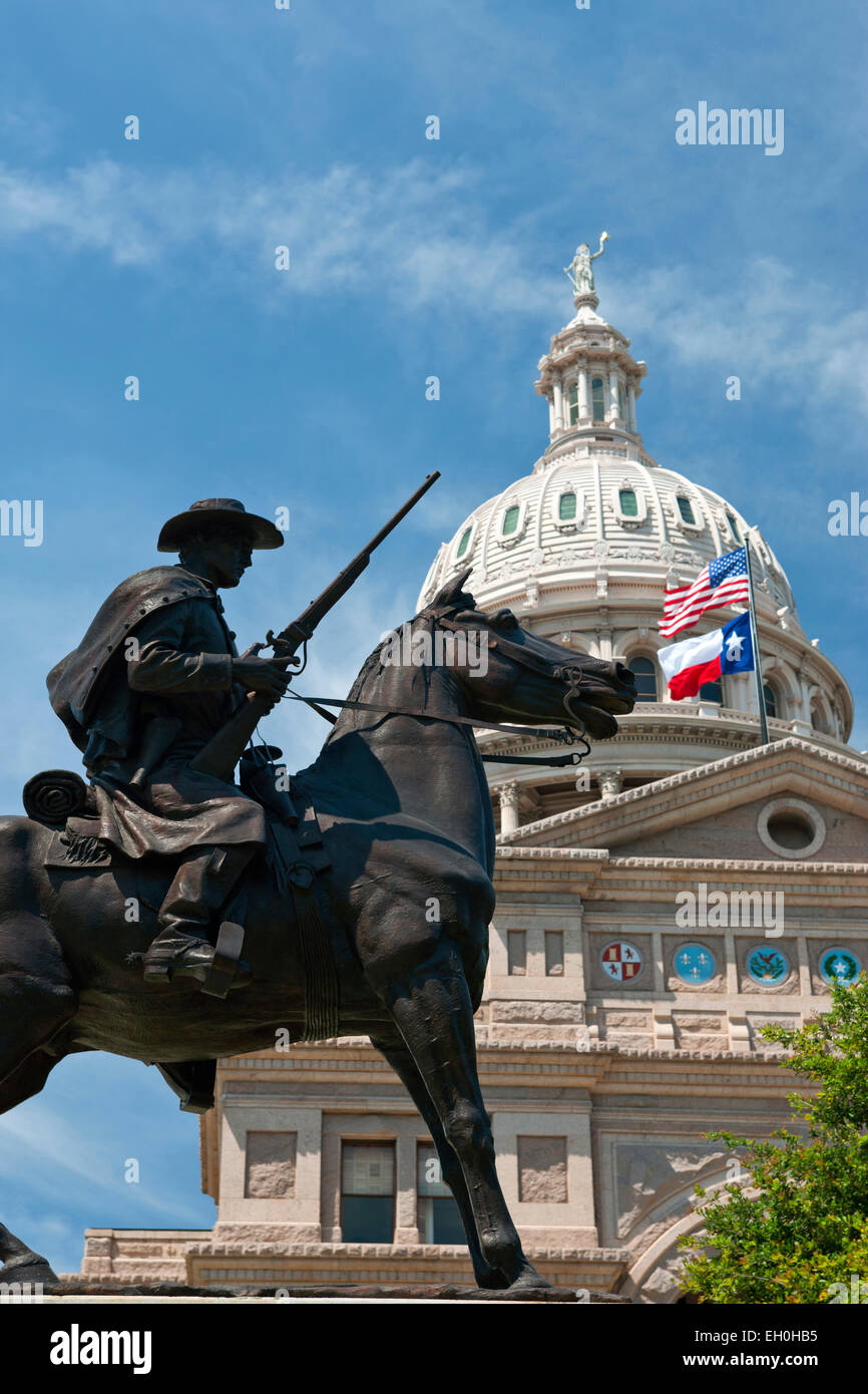 TEXAS RANGER monumento State Capitol motivi di Austin in Texas USA Foto Stock