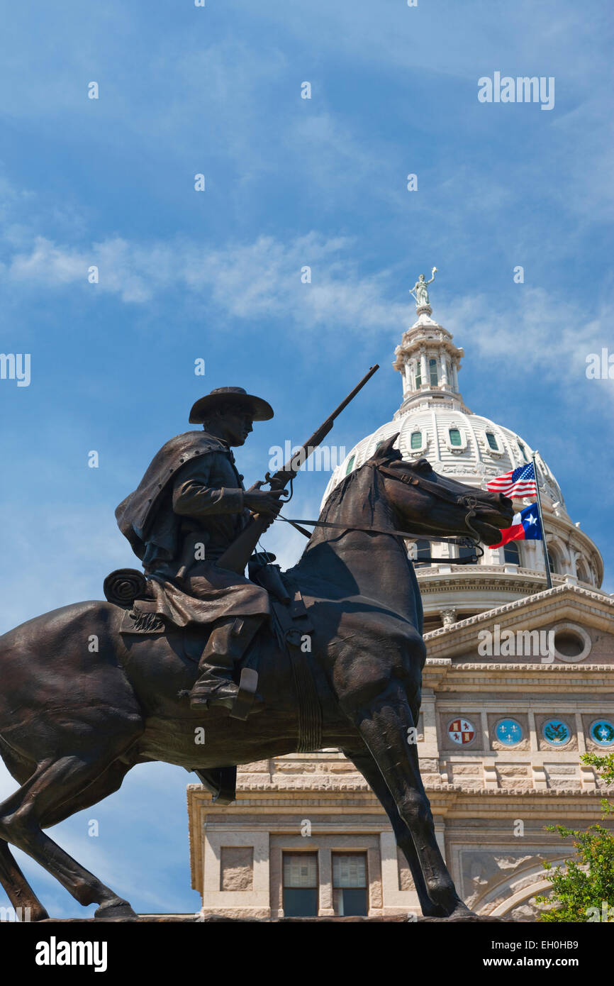 TEXAS RANGER monumento State Capitol motivi di Austin in Texas USA Foto Stock