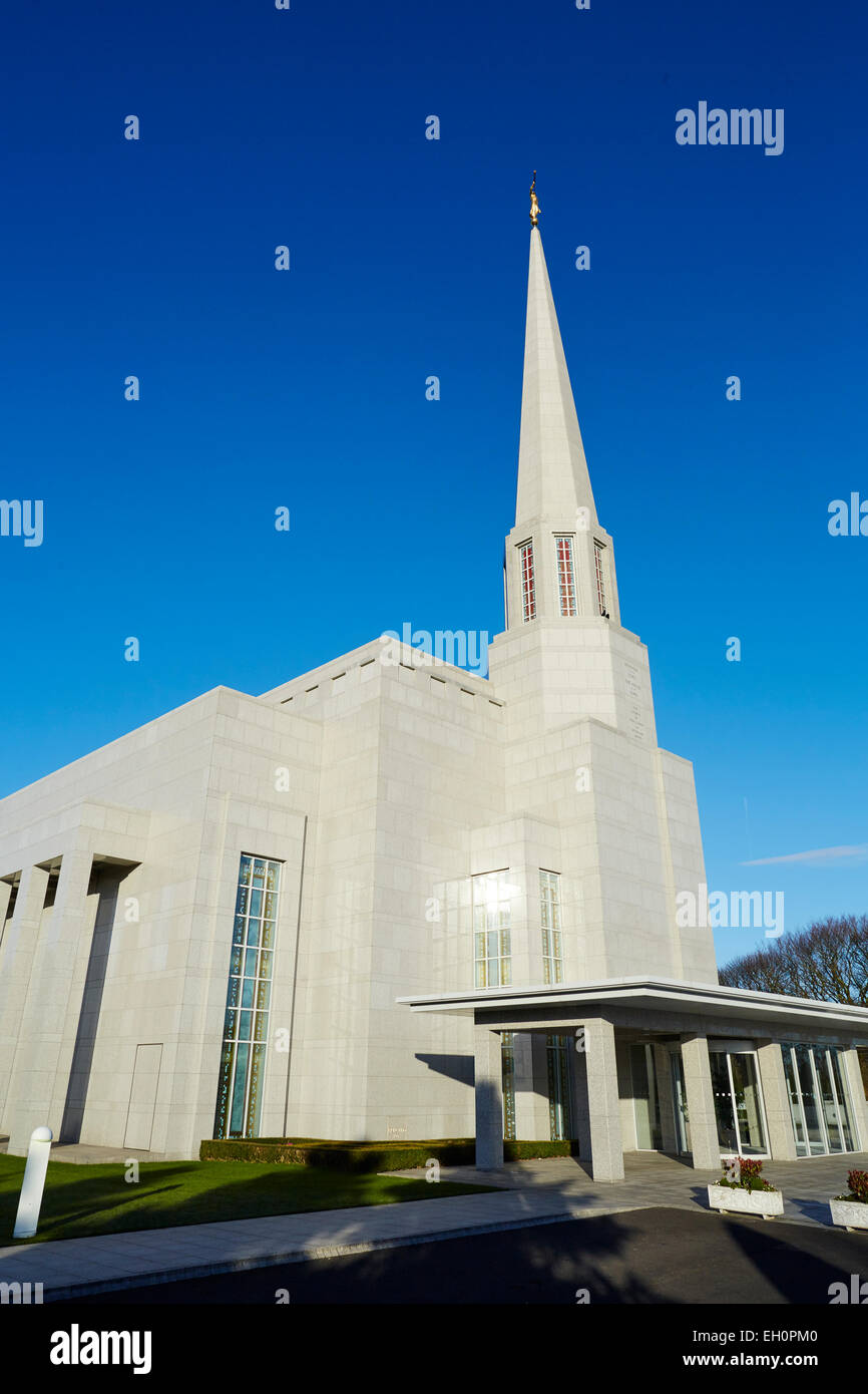 Il Preston Inghilterra Tempio a Chorley lancashire è la cinquantaduesima tempio operativo della Chiesa di Gesù Cristo dei Santi degli Ultimi Giorni Foto Stock