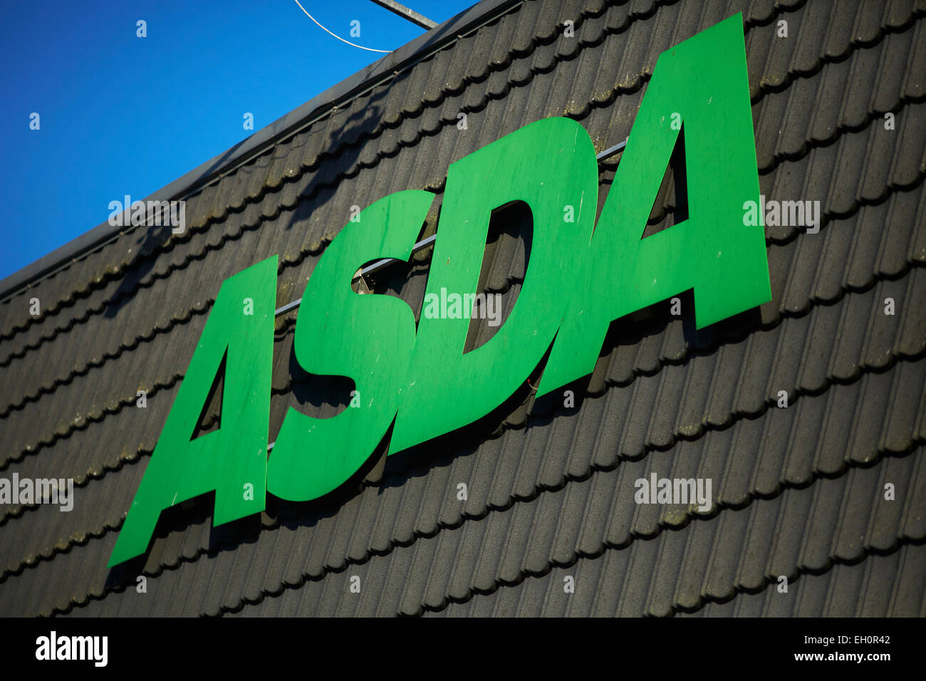 Logo Asda segno esterno di shop store vecchio stile Foto Stock