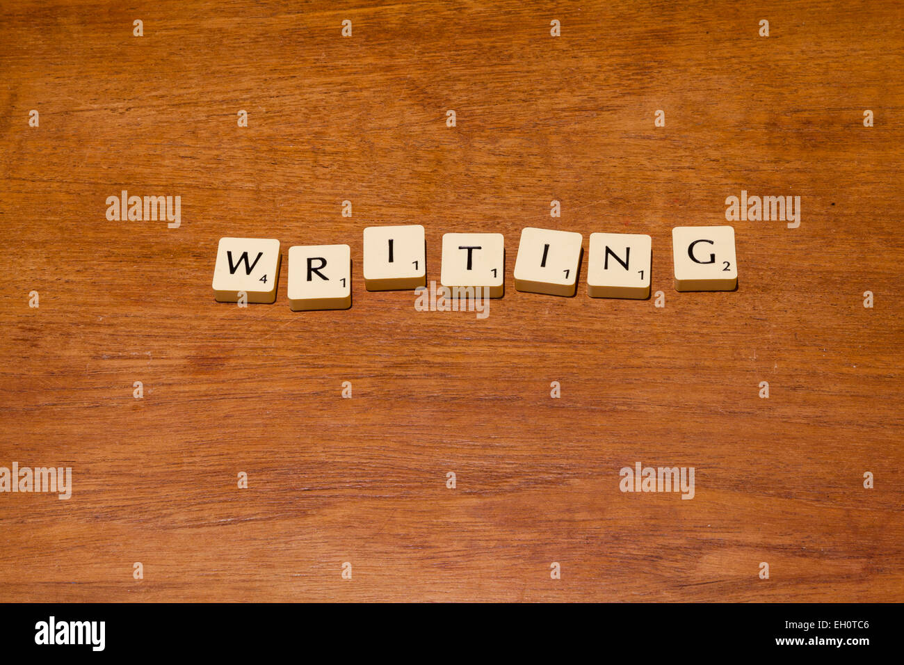 Lettera di gioco piastrelle compitazione iscritto Foto Stock