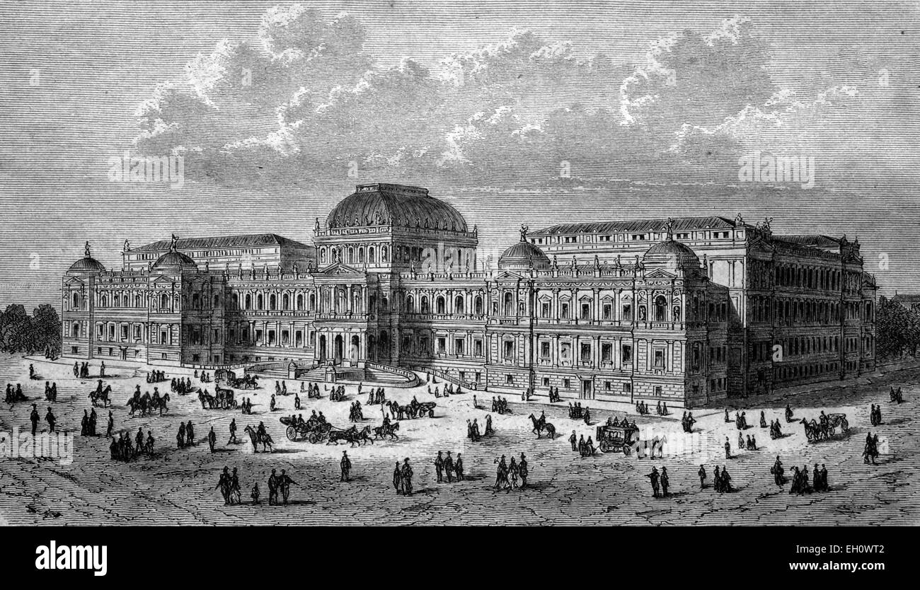 Nuovo edificio - Università di Vienna in Austria, storico illustrazione, circa 1886 Foto Stock