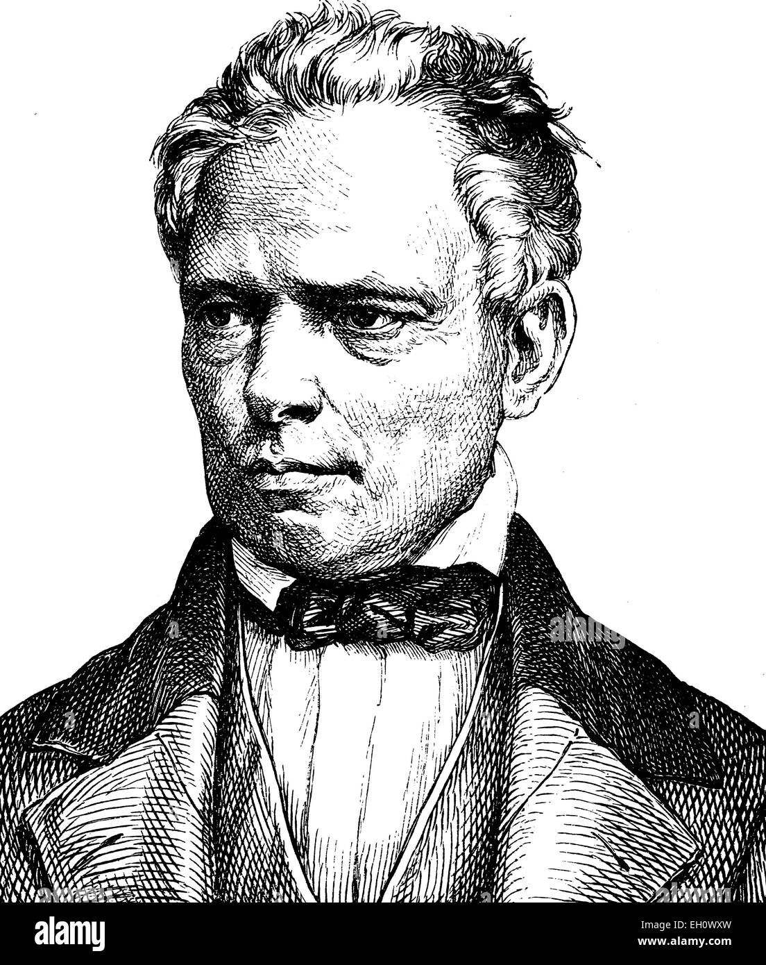 Digitale immagine migliorata di Karl Theodor Welcker, 1790 - 1869, giurista e politico, ritratto, storico illustrazione, 1880 Foto Stock