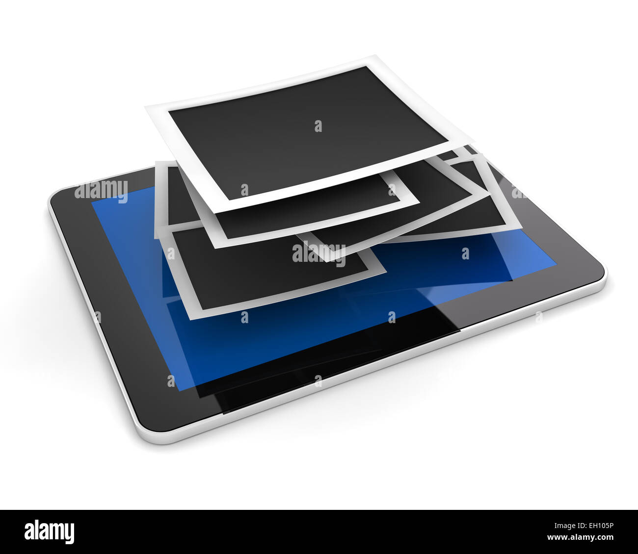 Pila di fustellato cornici su un tablet Foto Stock