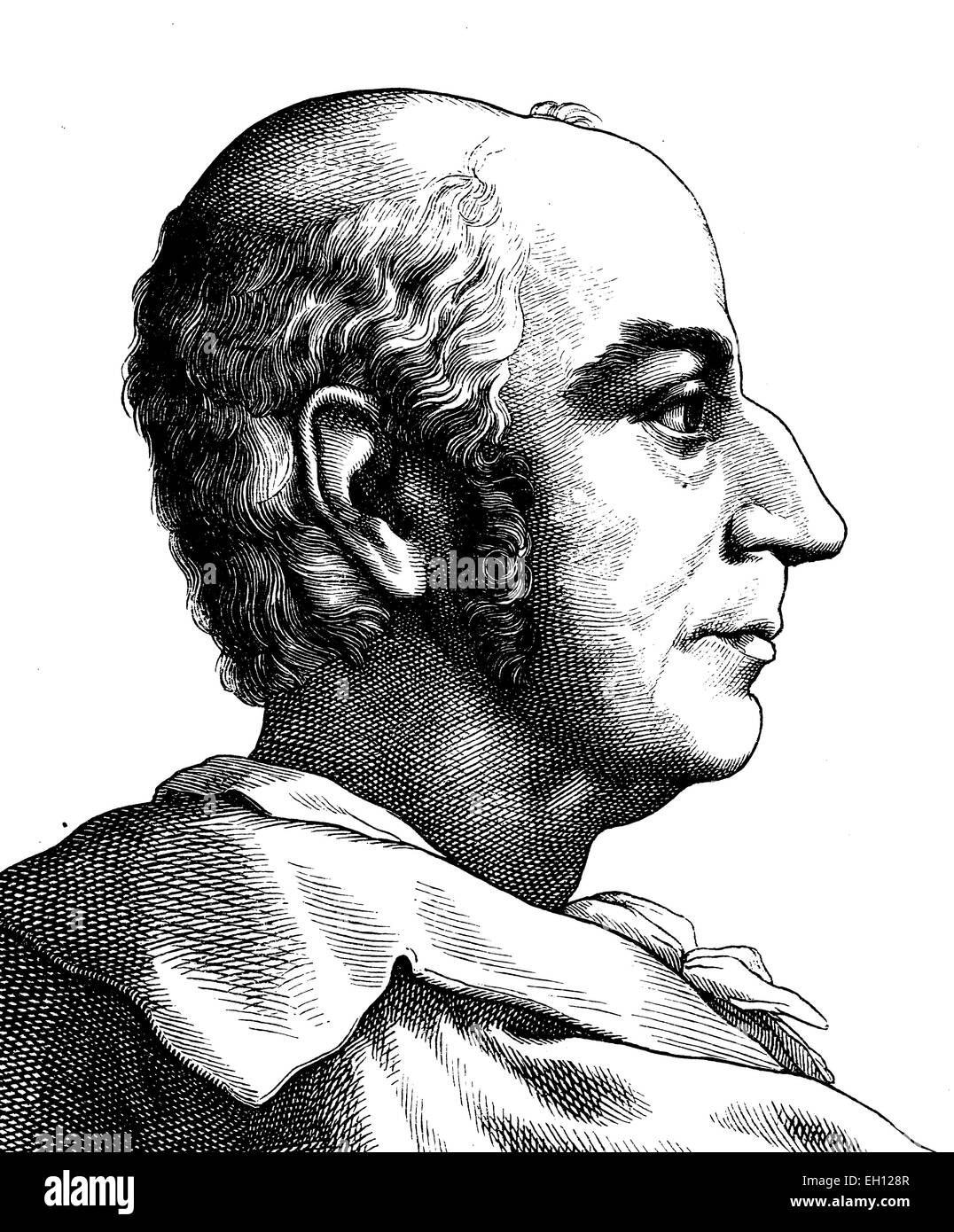Digitale immagine migliorata di Johann Heinrich Jung-Stilling, 1740 - 1817, occhio Medico e scienziato, ritratto, storico illustrazione, 1880 Foto Stock