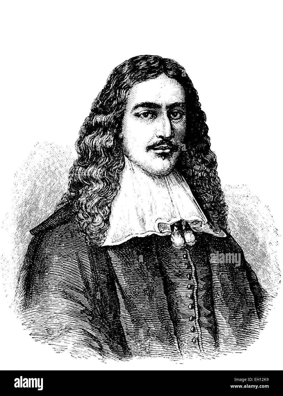 Johan de Witt, 1625 - 1672, consiglio pensionary di Olanda, xilografia dal 1880 Foto Stock