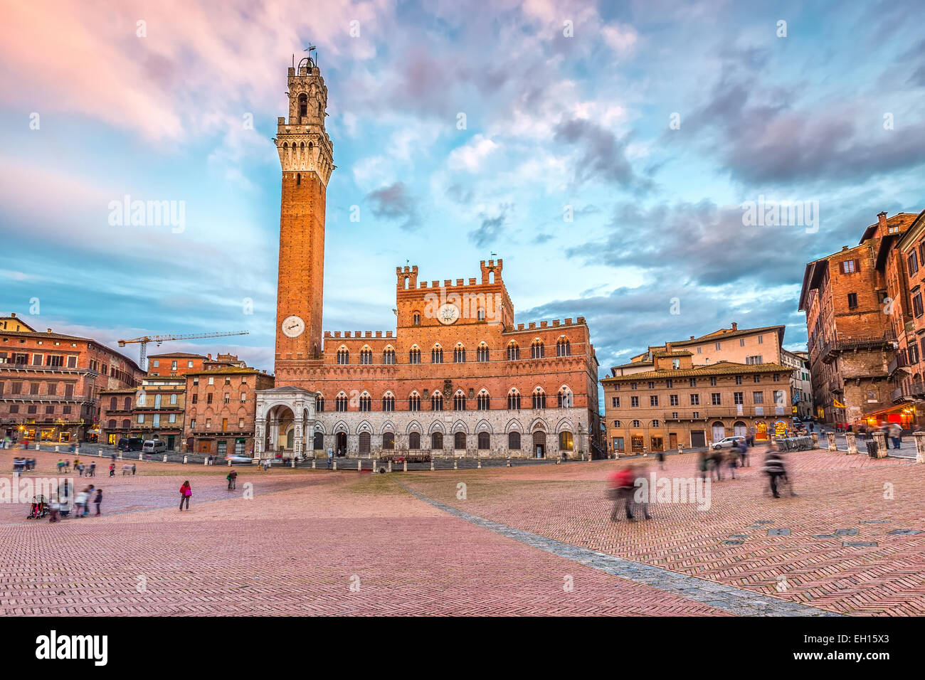 Piazza del Campo a Siena Foto Stock
