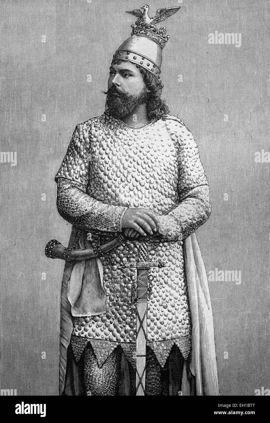 Ernst van Dyk come Lohengrin, illustrazione storico circa 1893 Foto Stock