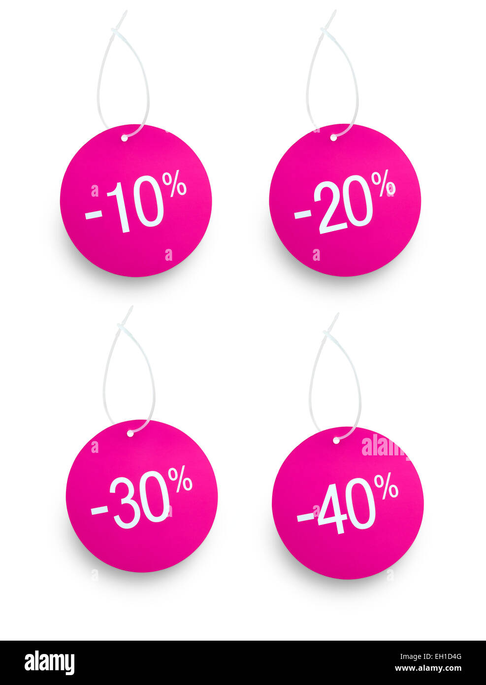 Quattro Vendita discount tags Foto Stock