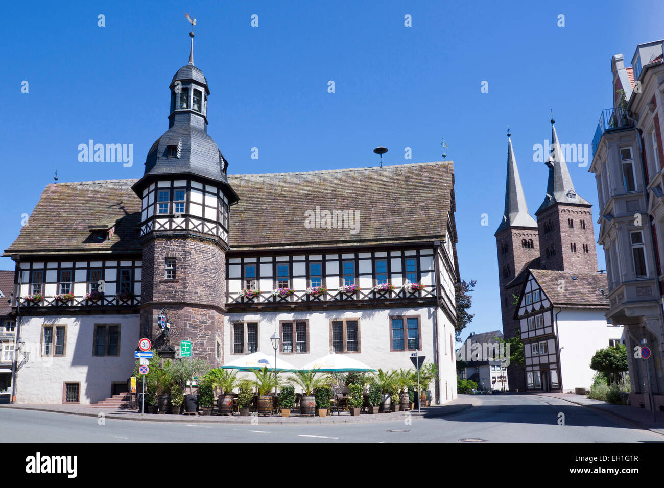 Città storica di Hall, hoexter, RENANIA DEL NORD-VESTFALIA, Germania, Europa Foto Stock