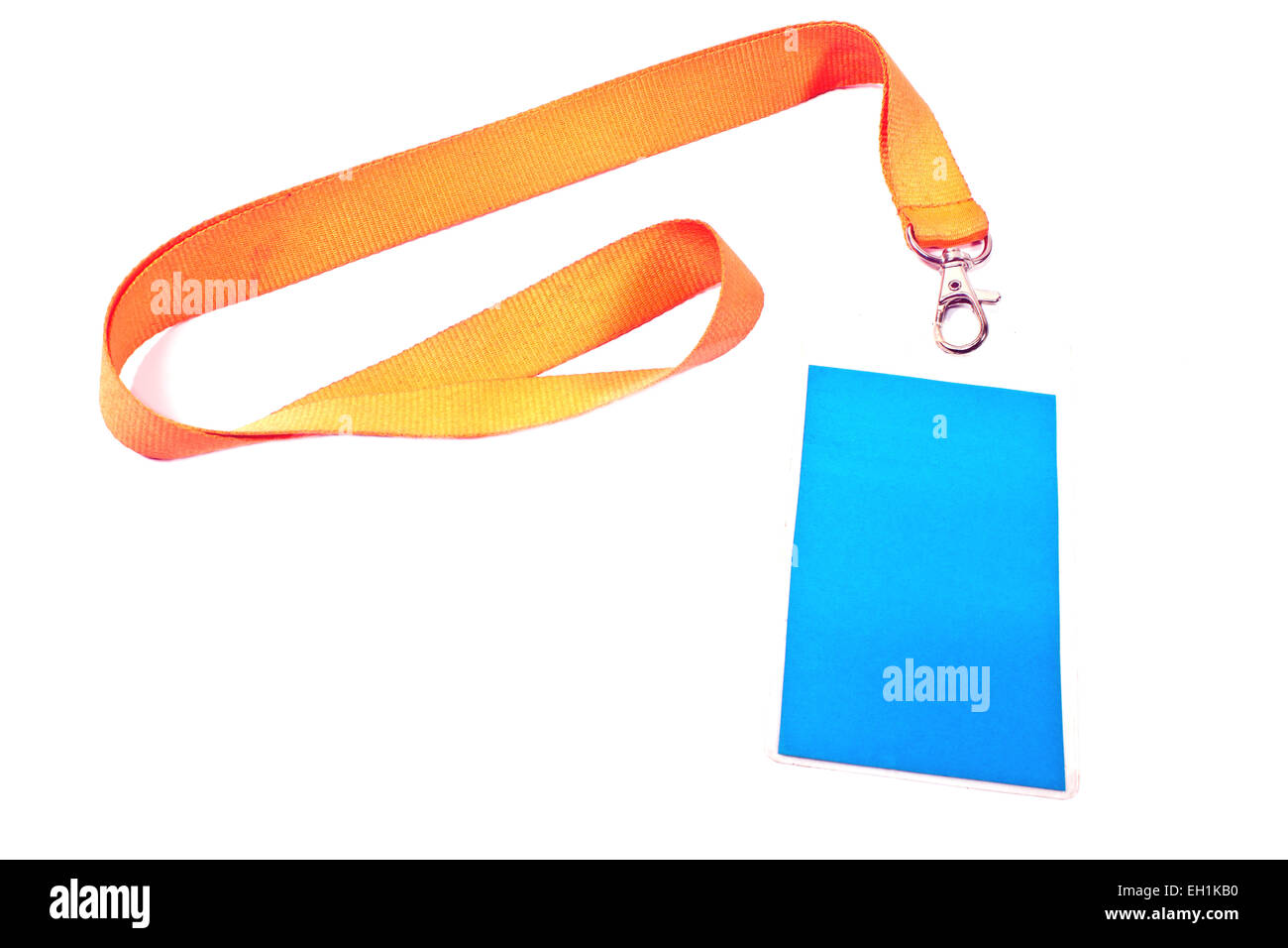 Blank scheda ID tag isolato su bianco Foto Stock