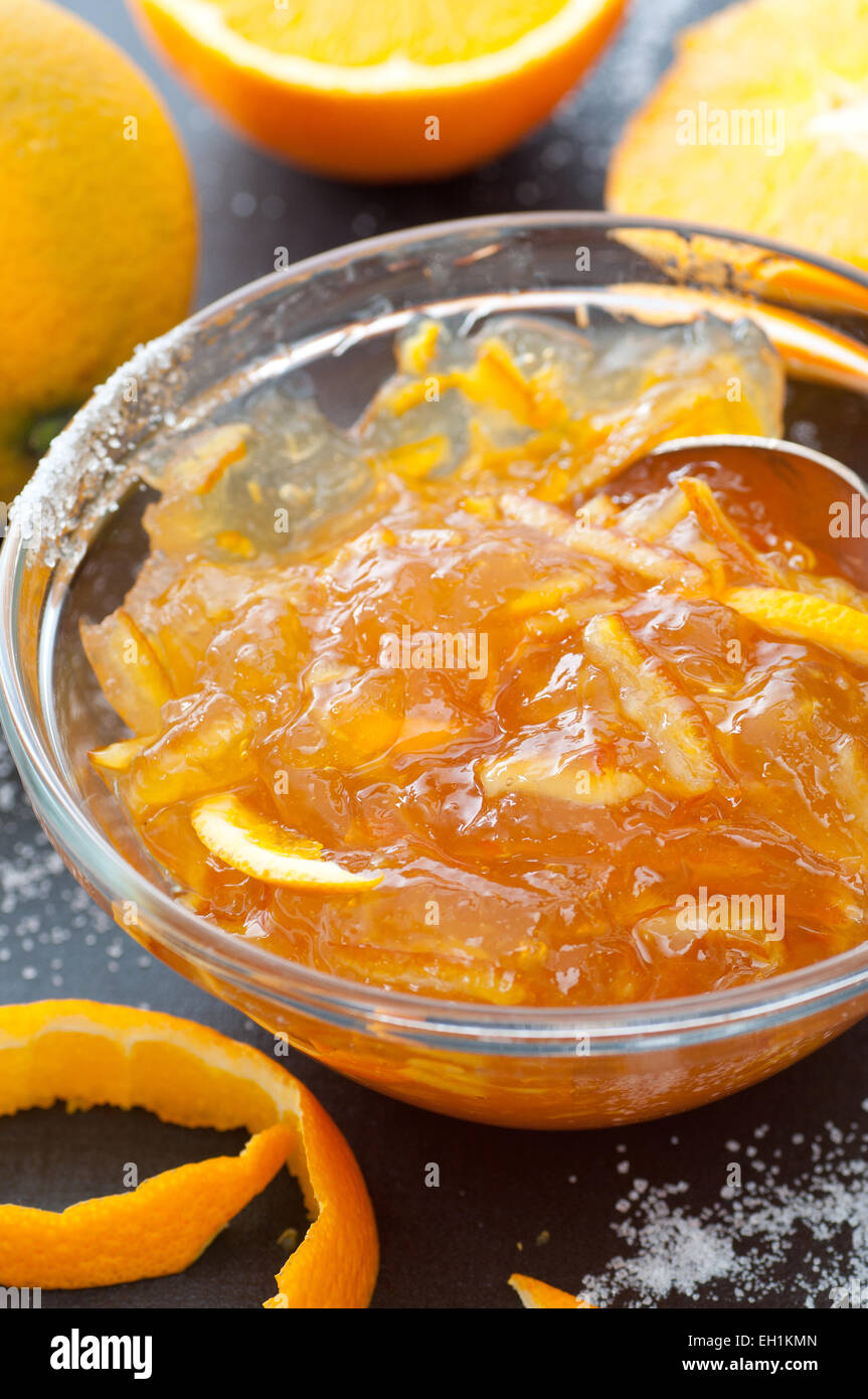 Organico in casa marmellata di arance. Foto Stock