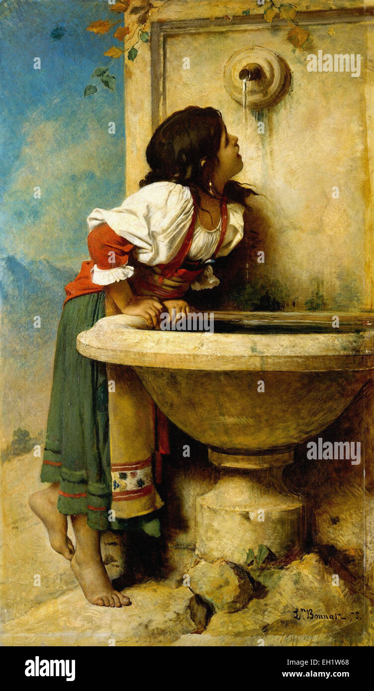 Léon Bonnat fanciulla romana presso una fontana Foto Stock