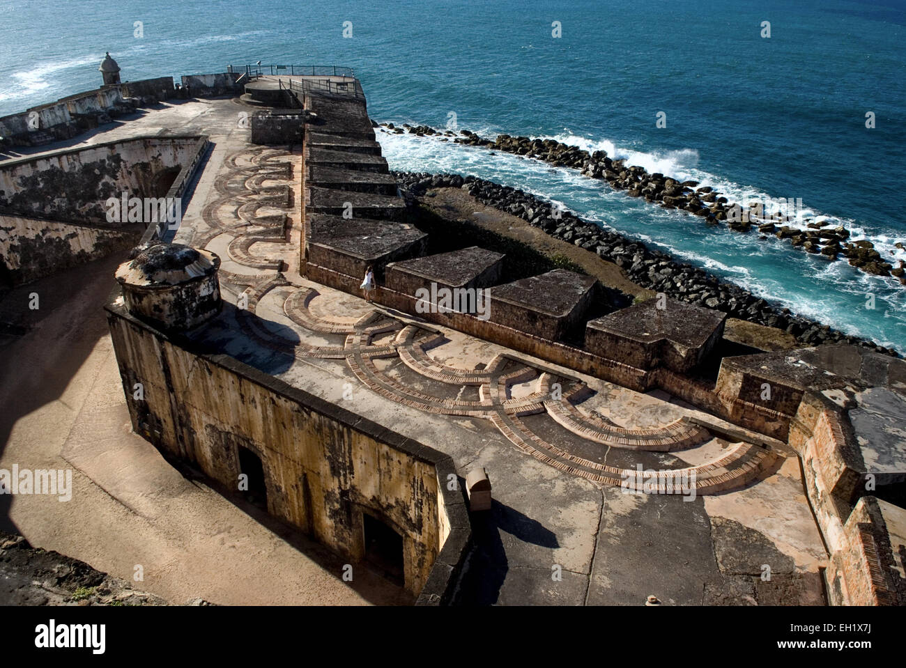 Vista da El Morro fort in San Juan, Porto Rico. Foto Stock