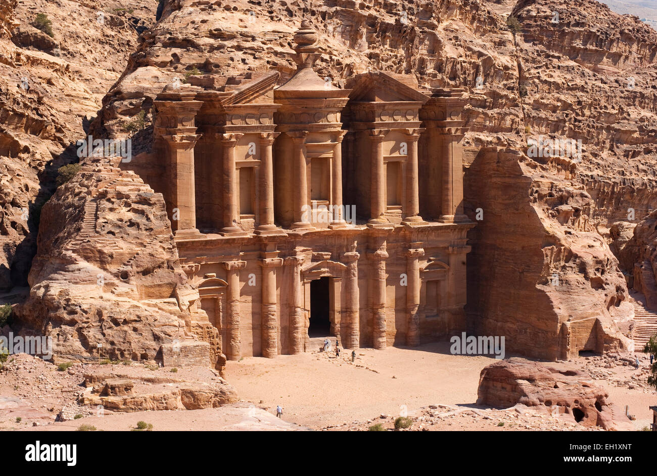 L'annuncio Deir monastero di Petra in Giordania Foto Stock