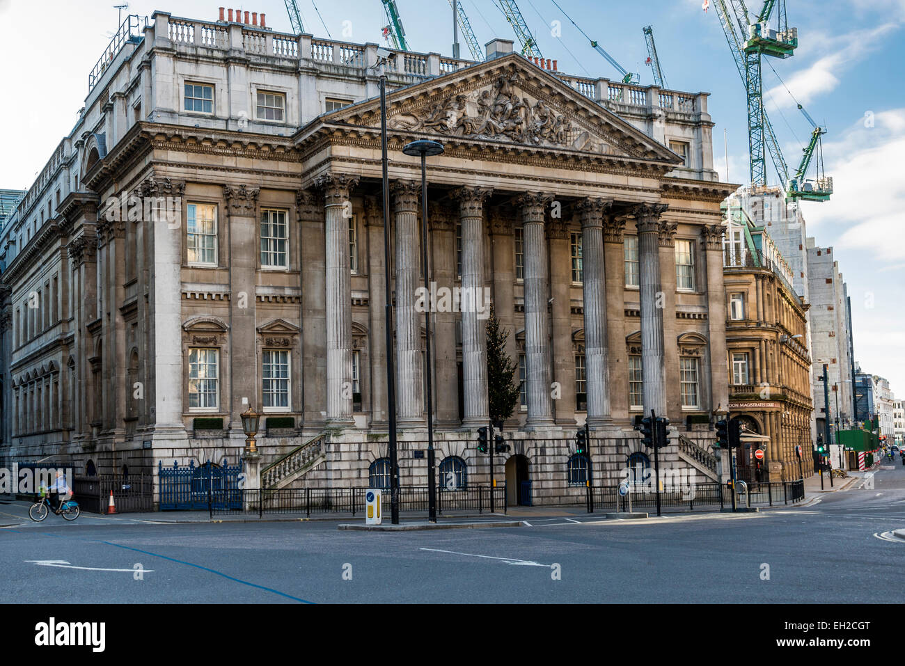 Il Mansion House nella città di Londra ed è la residenza ufficiale del sindaco di Londra Foto Stock