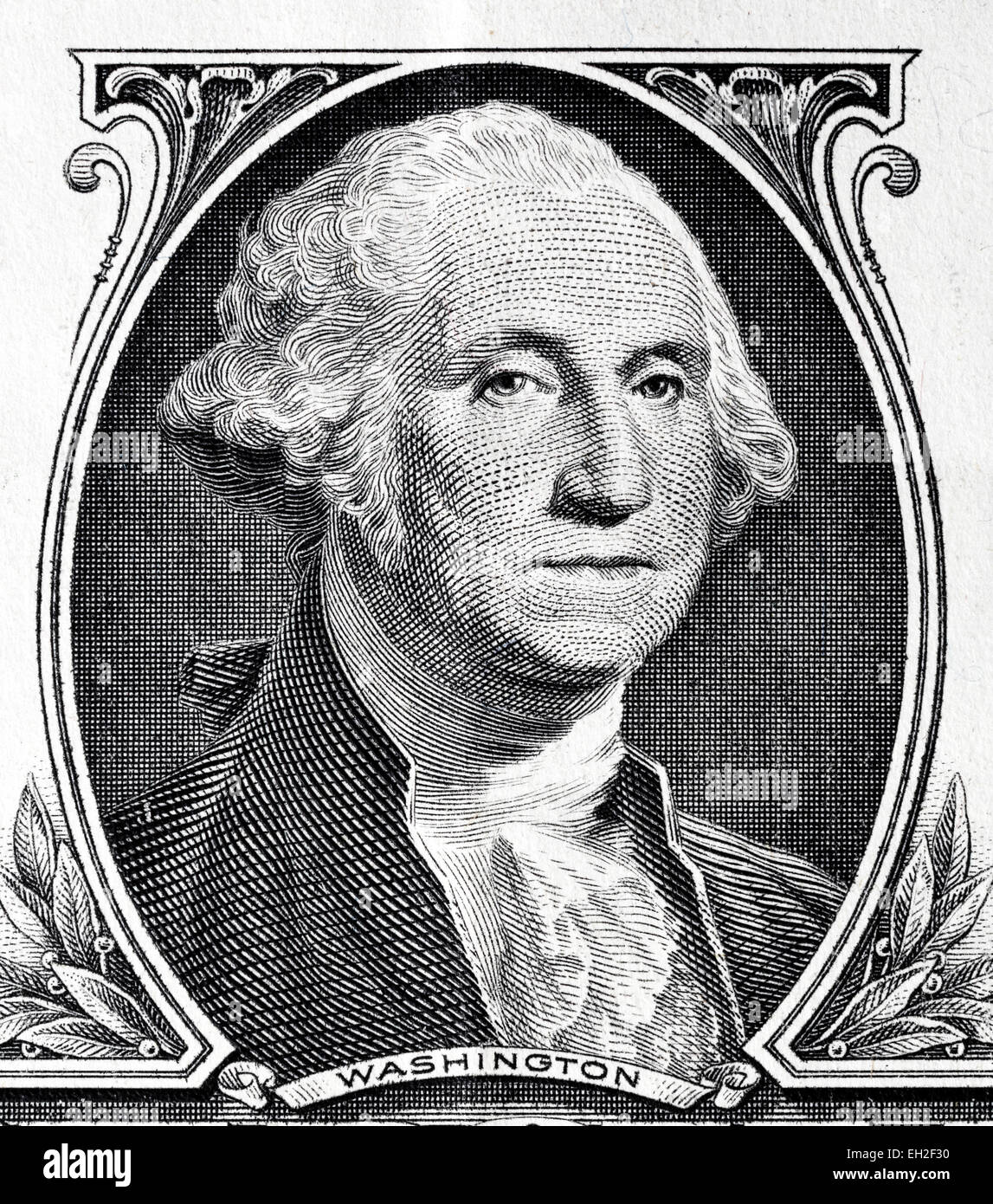 Il presidente George Washington da 1 dollaro banconota, USA, 2009 Foto Stock