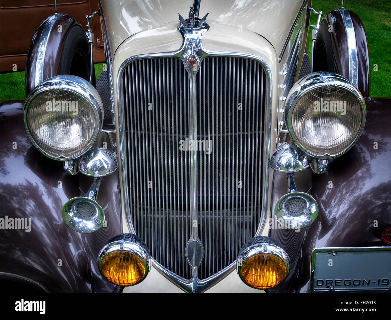 Ripristinato 1934 Chrysler sedan. Oregon Foto Stock