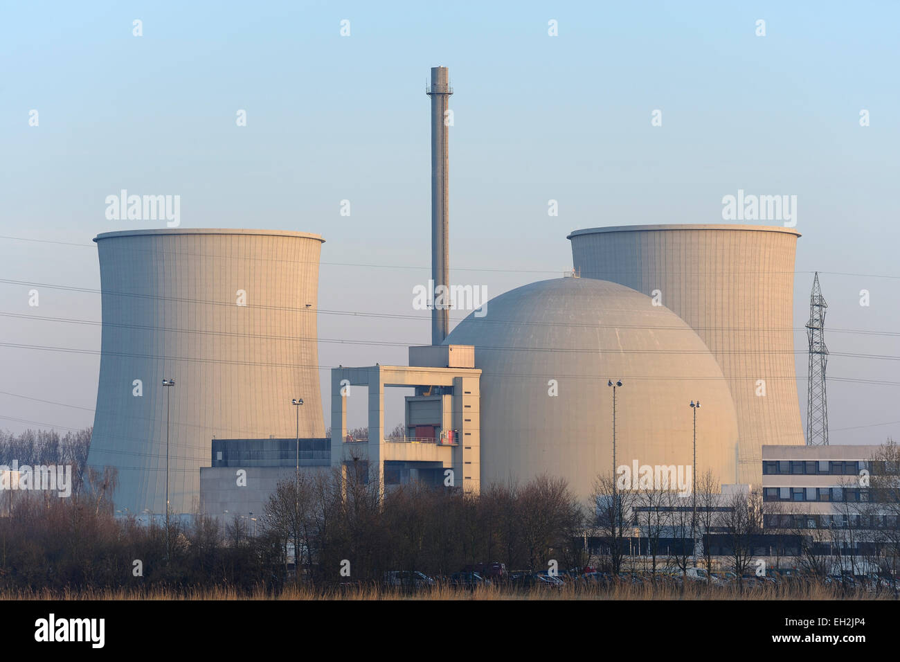 Biblis Centrale Nucleare, Biblis, Hesse, Germania Foto Stock