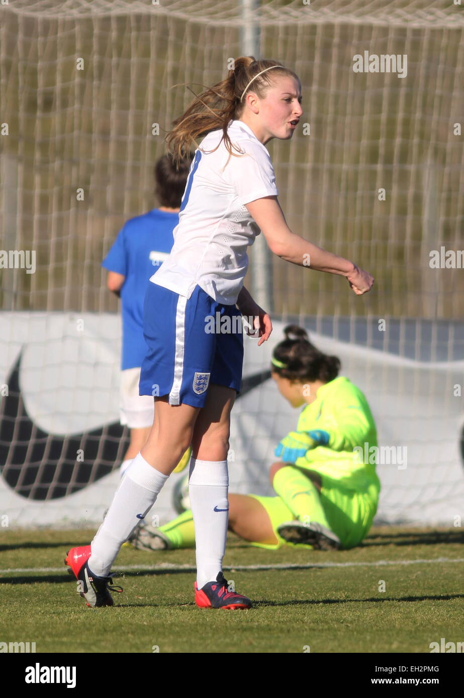 La Manga Club, Spagna. Il 5 marzo 2015. Internazionale della Donna U19 torneo: Inghilterra v Italia. Credito: Tony Henshaw/Alamy Live News Foto Stock