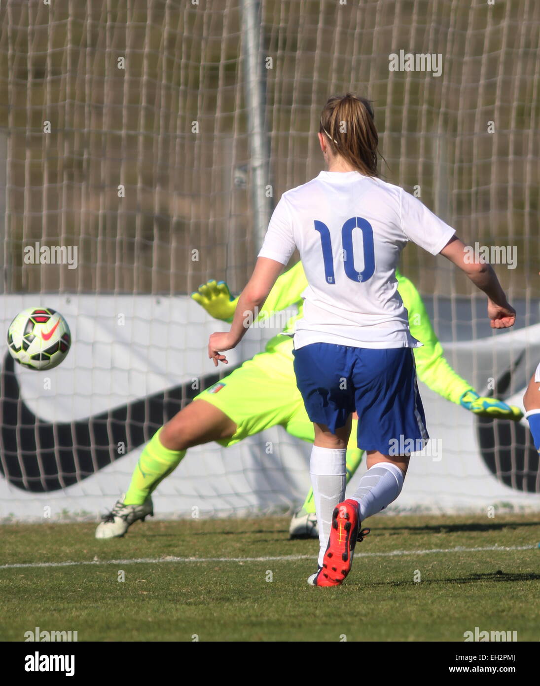 La Manga Club, Spagna. Il 5 marzo 2015. Internazionale della Donna U19 torneo: Inghilterra v Italia. Credito: Tony Henshaw/Alamy Live News Foto Stock
