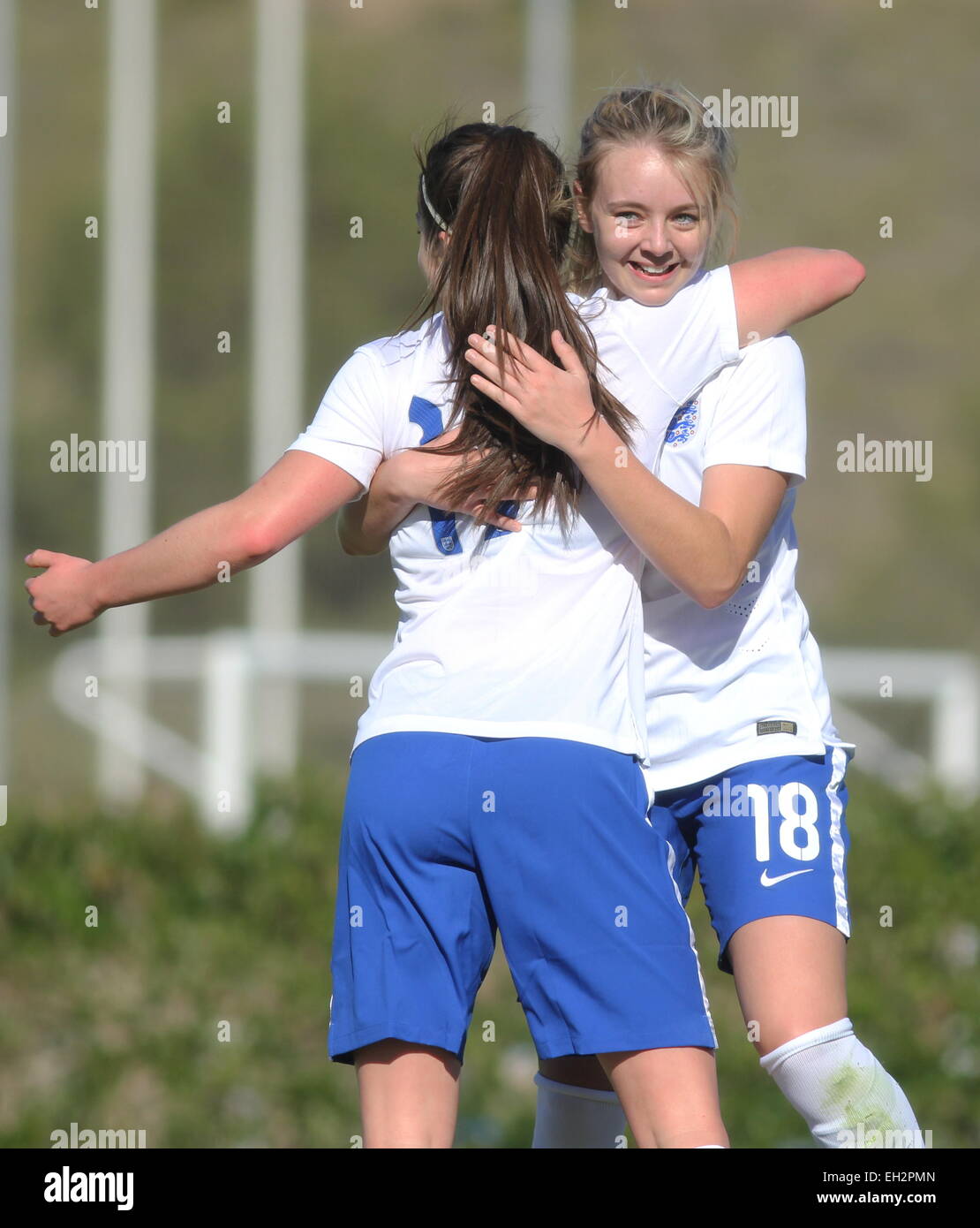 La Manga Club, Spagna. Il 5 marzo 2015. Internazionale della Donna U19 torneo: Inghilterra v Italia. Credito: Tony Henshaw/Alamy Live News Foto Stock