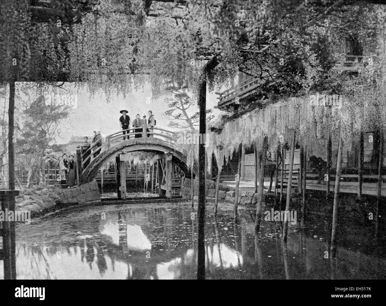 Una delle prime fotografie di Autotype di L Etang de Shinji-ONU-IKA, Tokyo, Giappone Foto Stock