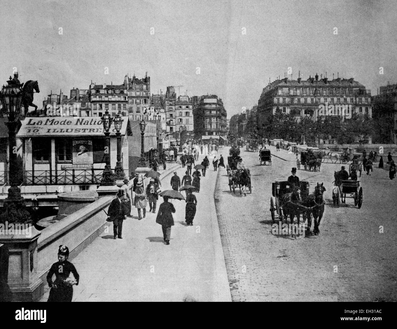 Uno dei primi autotype fotografie di Le Pont Neuf, Parigi Foto Stock