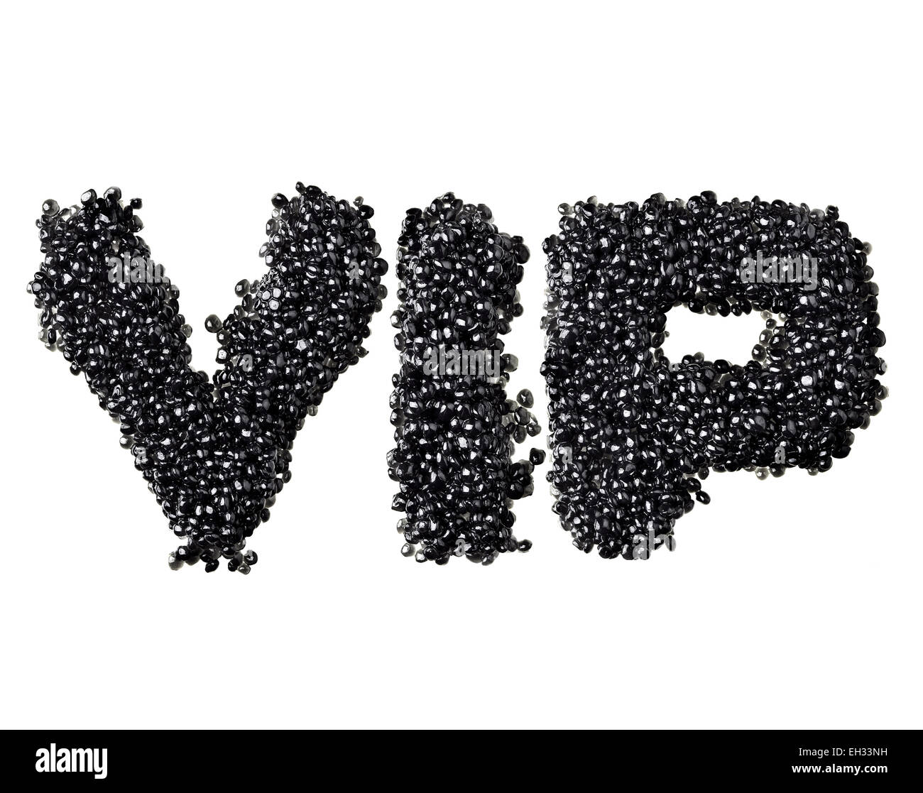 Abbreviazione VIP fatta di black caviare Foto Stock