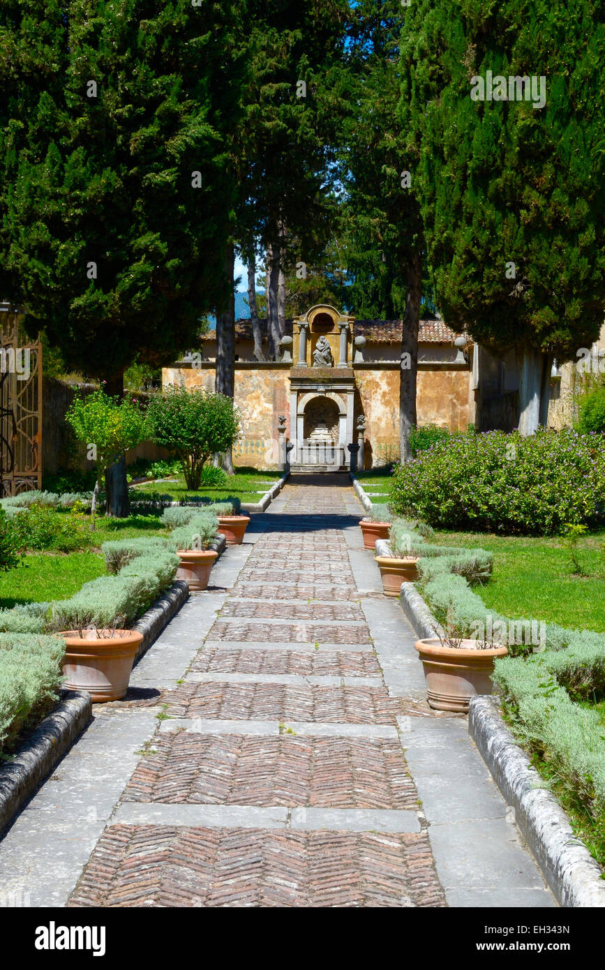 Splendidi giardini di una Villa italiana Foto Stock