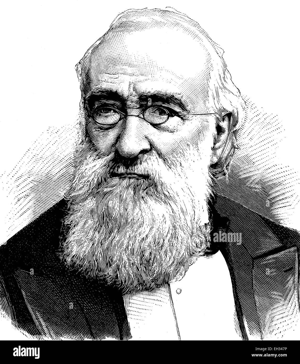 Agostino Depretis, 1813 - 1887, statista italiano, xilografia 1888 Foto Stock