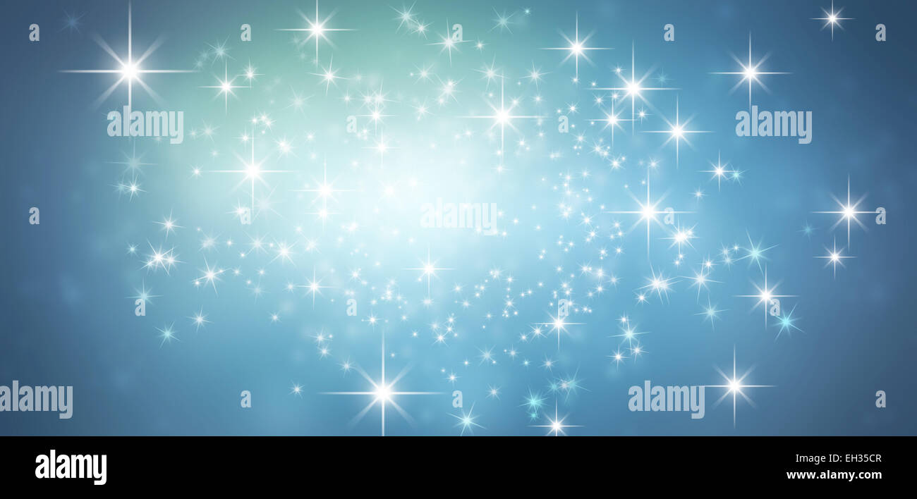 Festa delle luci scintillanti. Shiny sfondo blu in starlight Foto Stock