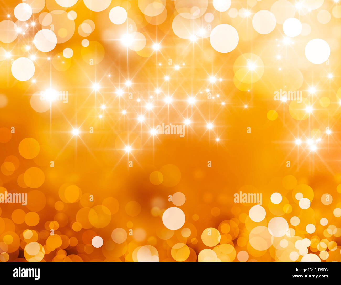 Festa delle luci scintillanti. Oro Lucido in background starlight e bagliori Foto Stock