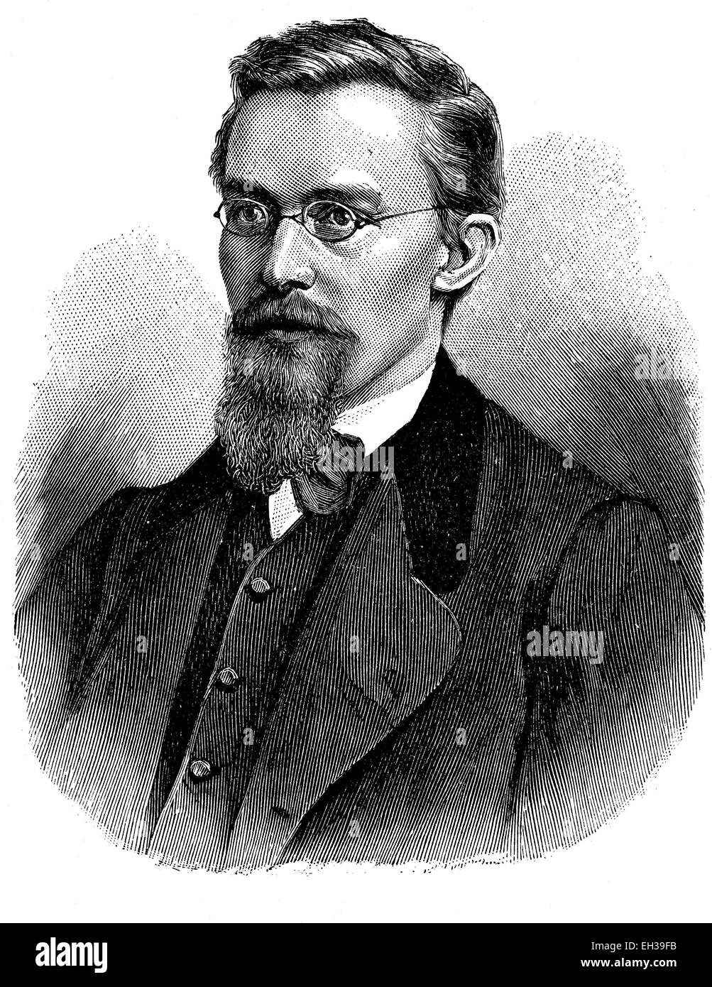 Heinrich Schaumberger 1843 - 1874, un insegnante tedesco e scrittore, xilografia, 1888 Foto Stock