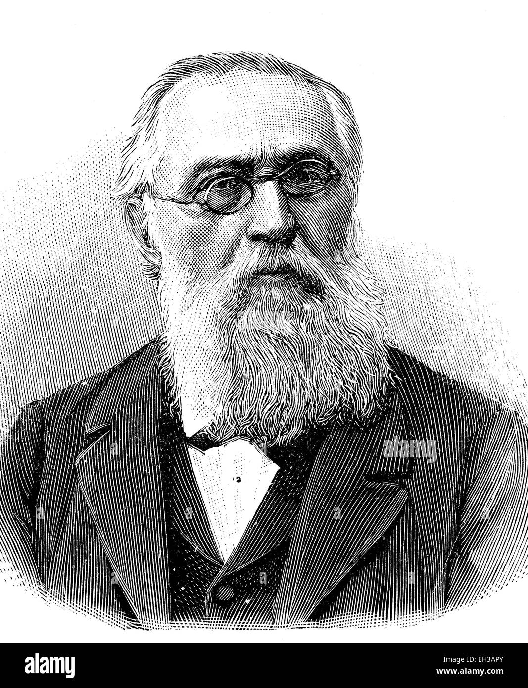 Carl Philipp Euler, 1828 - 1901, Ginnastica tedesco insegnante e scrittore, incisione su legno, 1880 Foto Stock