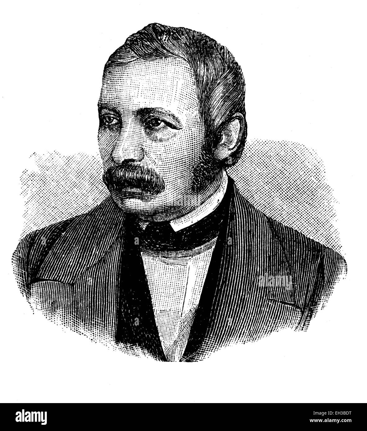 Arnold Ruge, 1802 - 1880, un scrittore tedesco, incisione su legno, circa 1880 Foto Stock