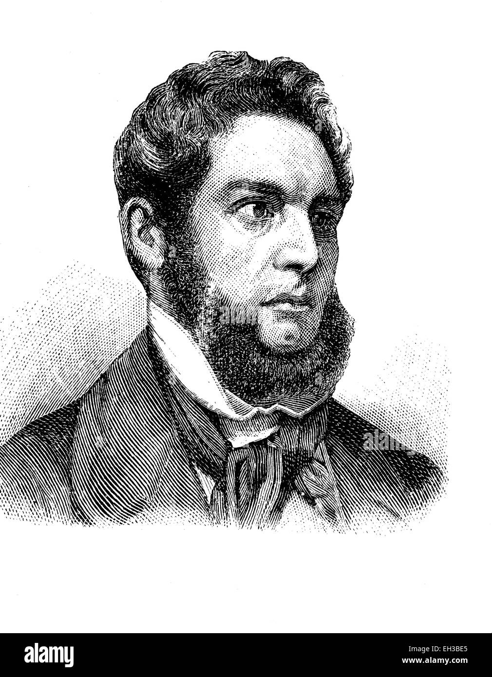 Franz Heinrich Zitz, 1803 - 1877, un uomo politico tedesco e membro del Parlamento di Francoforte presso la Paulskirche a Francoforte, incisione su legno, circa 1880 Foto Stock