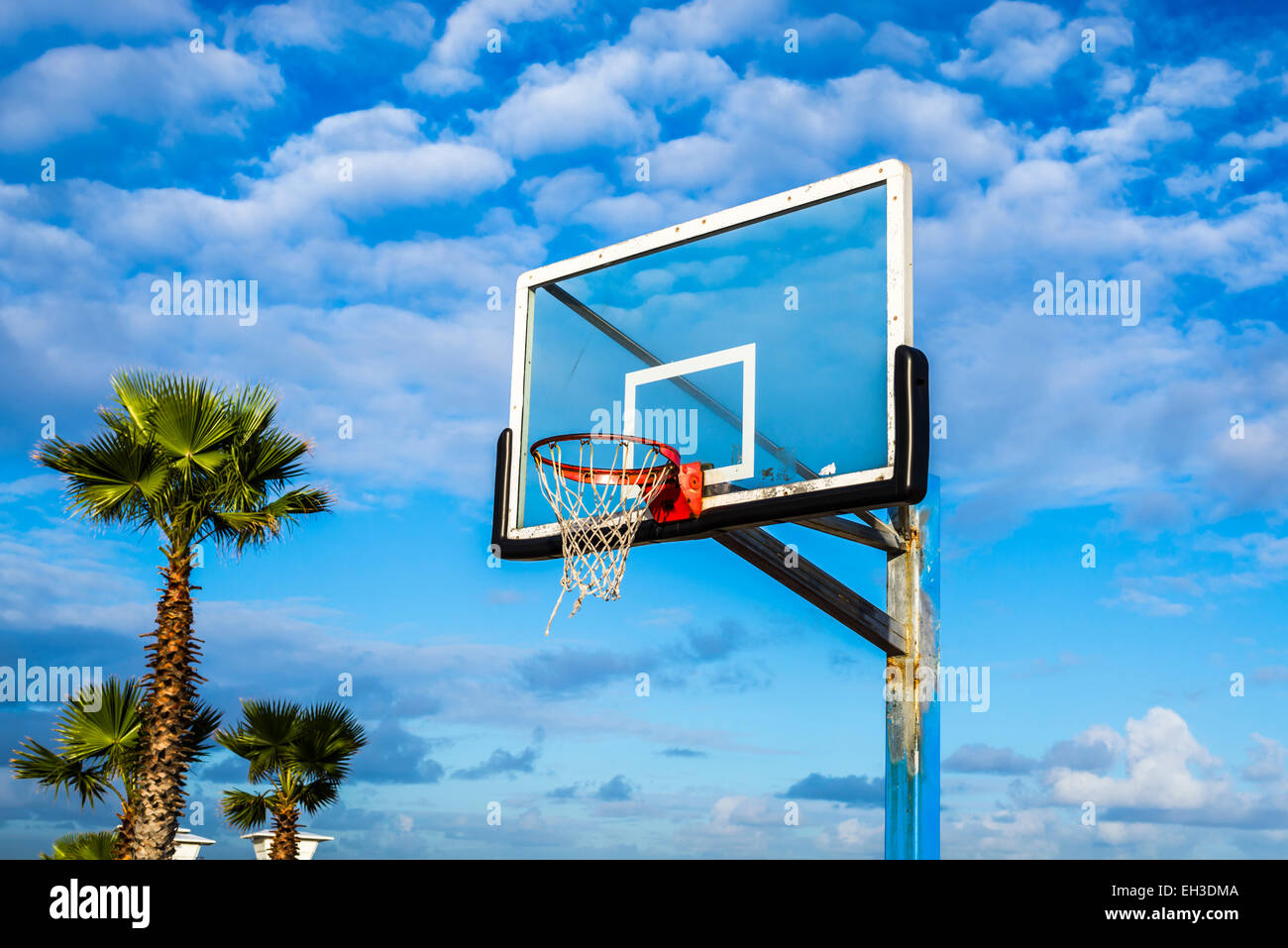 Cornice di basket e luppolo contro un cielo nuvoloso. Foto Stock