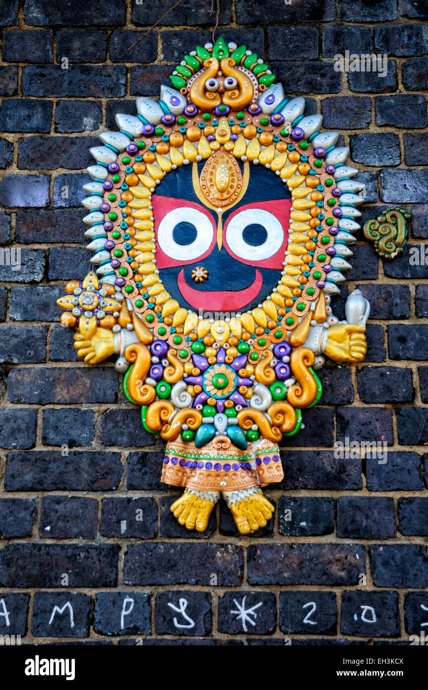 Il multiculturalismo a Londra in Inghilterra: Tradizionale bangladese decorazione su una parete NEL REGNO UNITO Foto Stock