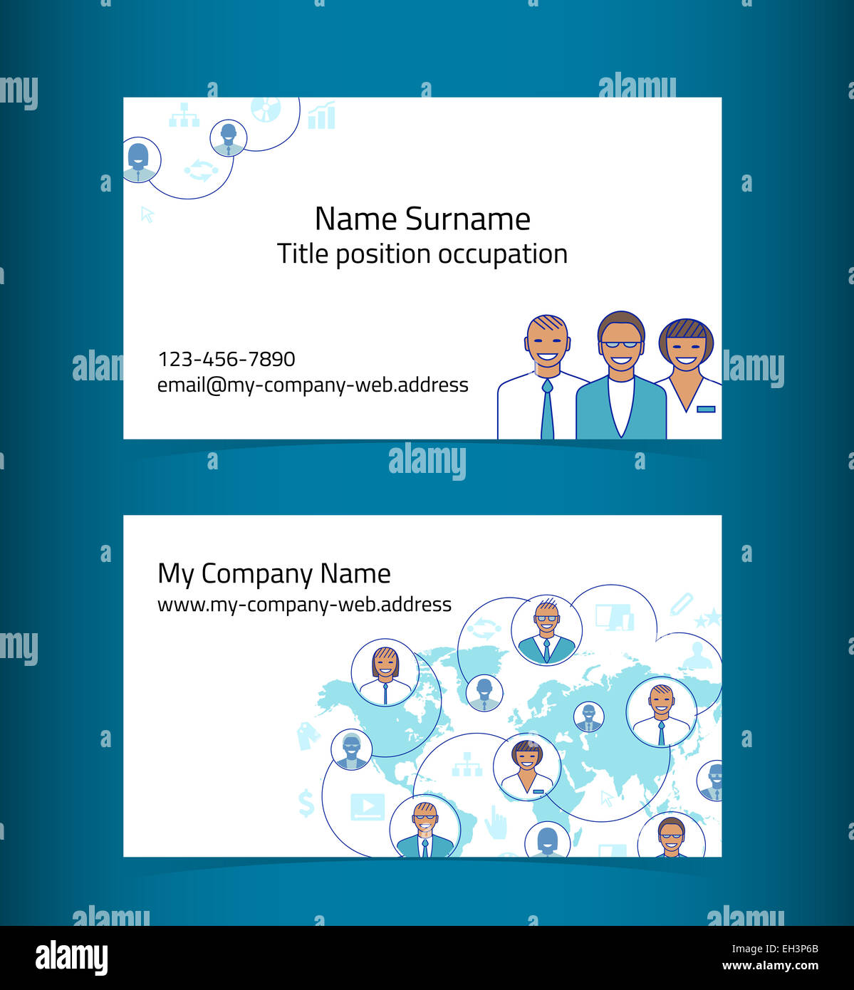 Business card layout. Modificabile del modello di progettazione. EPS10 vettore, i lucidi utilizzati. Foto Stock