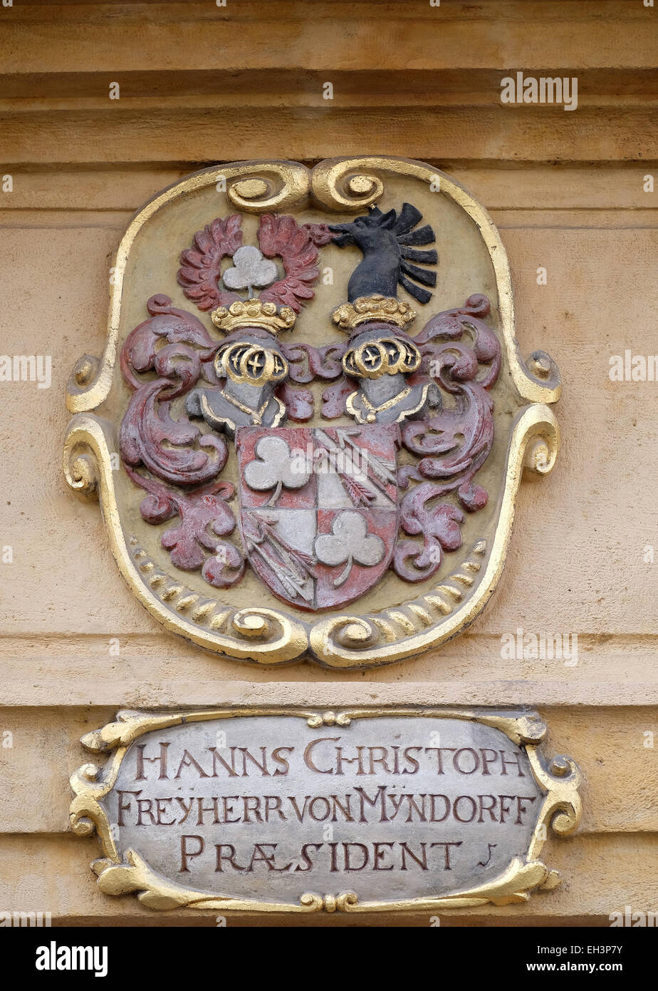 Facciata stemma sulla Landhaus centro storico sono classificati come patrimonio mondiale dall' UNESCO in Graz, Stiria, Austria Foto Stock