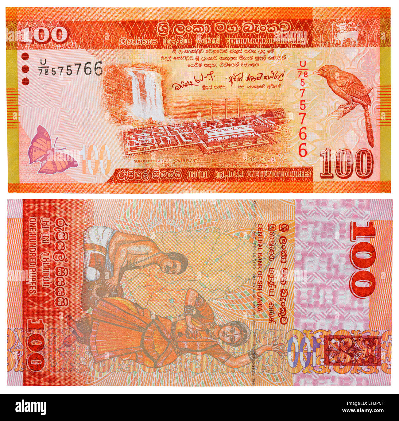 100 rupie banconota, Sri Lanka, 2010 Foto Stock